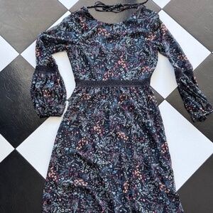 Bebop Multicolor Floral Dress with Crochet accents Size M